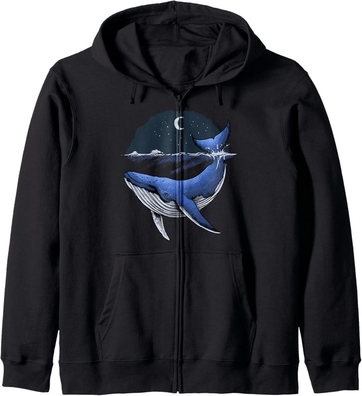 Killerwal Orca Lustiger Wal Meer Ozean Mond Kapuzenjacke