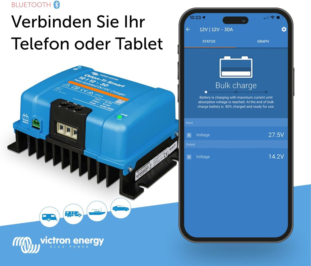 Victron Energy Orion-Tr Smart 12/12-Volt 30 Amp 360-Watt DC-DC Ladebooster, Nicht isoliert