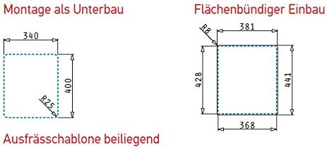 Pyramis Lydia 1B Unterbaubecken, 1 Stück, edelstahl, 34 x 40 cm, 101046001, 34 x 40 cm