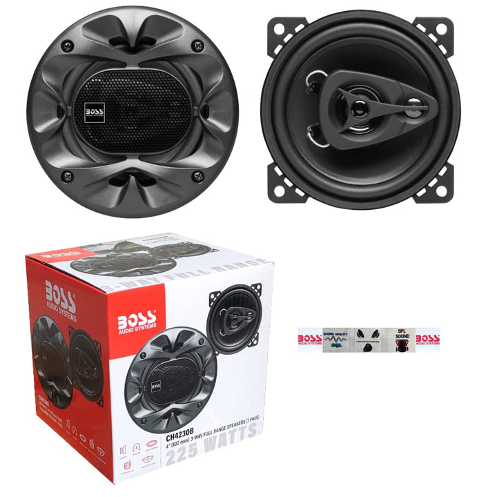 2 Audio Systems CH4230B svarta 3-vägs koaxialhögtalare 10 cm 100 mm 4" 112,5 watt rms Och 225 watt m