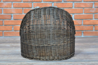 e-wicker24 Hundekorb/Katzenkorb aus Weide, Korb, Dunkelbraun, 60 x 46 x 48 cm, Dunkelbraun