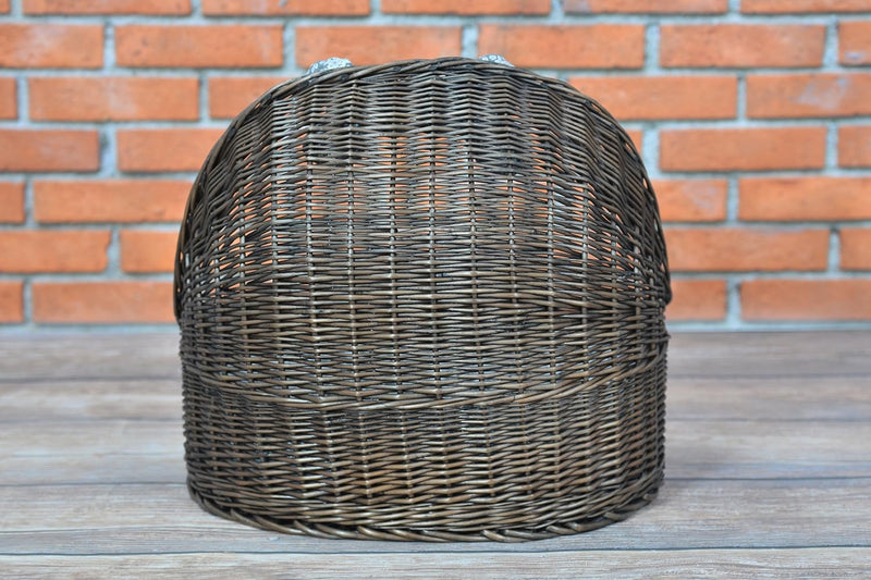 e-wicker24 Hundekorb/Katzenkorb aus Weide, Korb, Dunkelbraun, 60 x 46 x 48 cm, Dunkelbraun