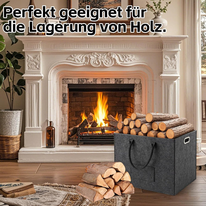 Filztasche, 70L Filz Einkaufstasche, Filztasche Kamin Holz Korb Kleidung Spielzeug Werkzeug Camping