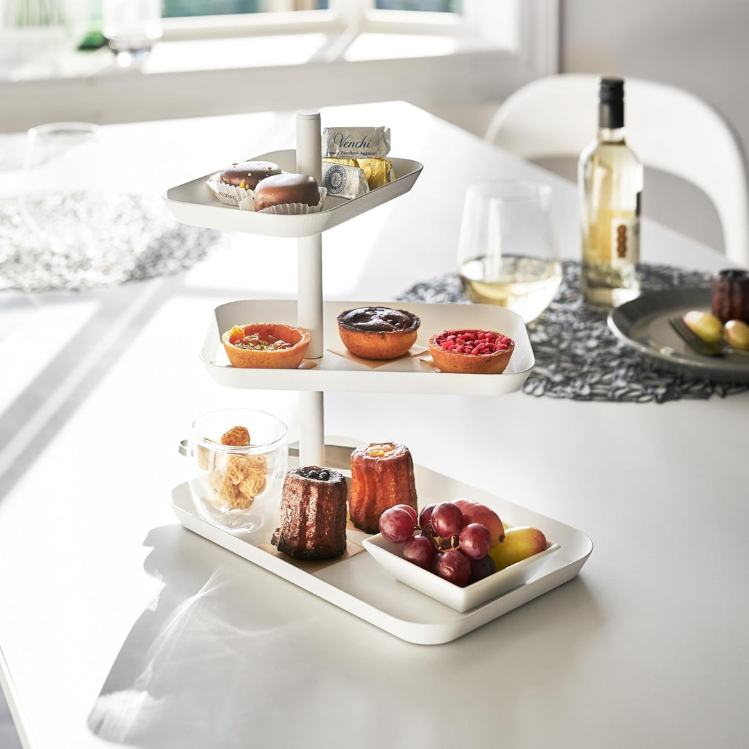 Serving stand 3 tiered - Tower - White Weiss Single, Weiss Single