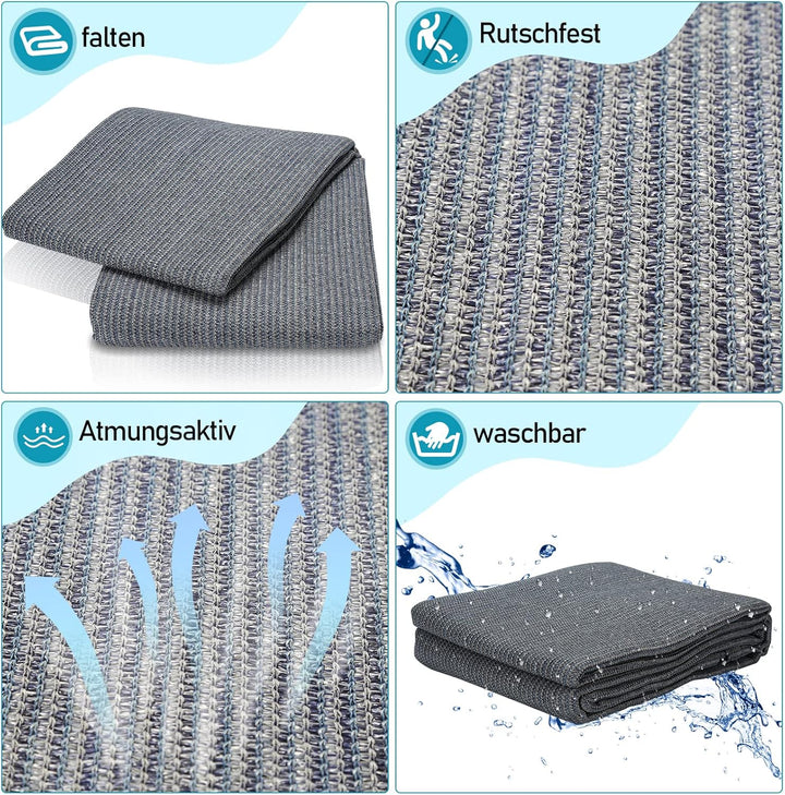 Jopassy Vorzeltteppich Outdoor Camping Teppich Zeltteppich mit 12 Löchern, 13 Heringe und Tragetasch