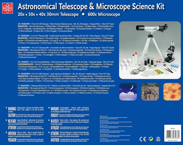 Teleskop und Mikroskop Set für den Einstieg in Kosmus und Mikrokosmos