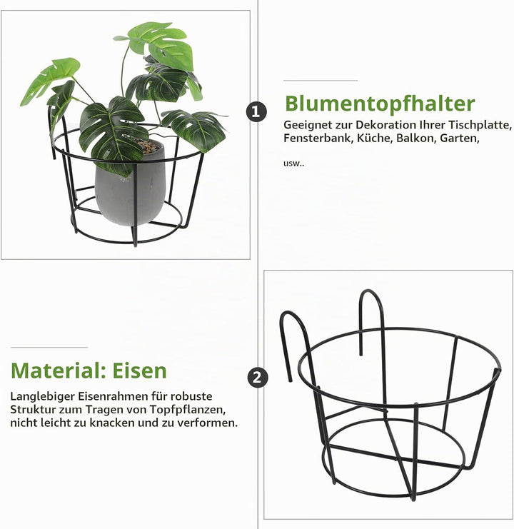 BESPORTBLE 2st Blumentopfständer Pflanzenvase Pflanzenhaken Hängeregal Für Pflanzen Hängekörbe Aus E