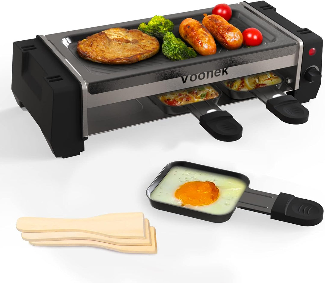 Raclette 2 Personen Raclette Grill Mini Raclette 3 Pfännchen 3 Raclette Holzspatel Tischgrill Elektr
