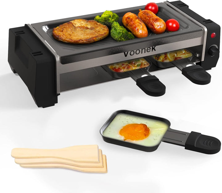 Raclette 2 Personen Raclette Grill Mini Raclette 3 Pfännchen 3 Raclette Holzspatel Tischgrill Elektr