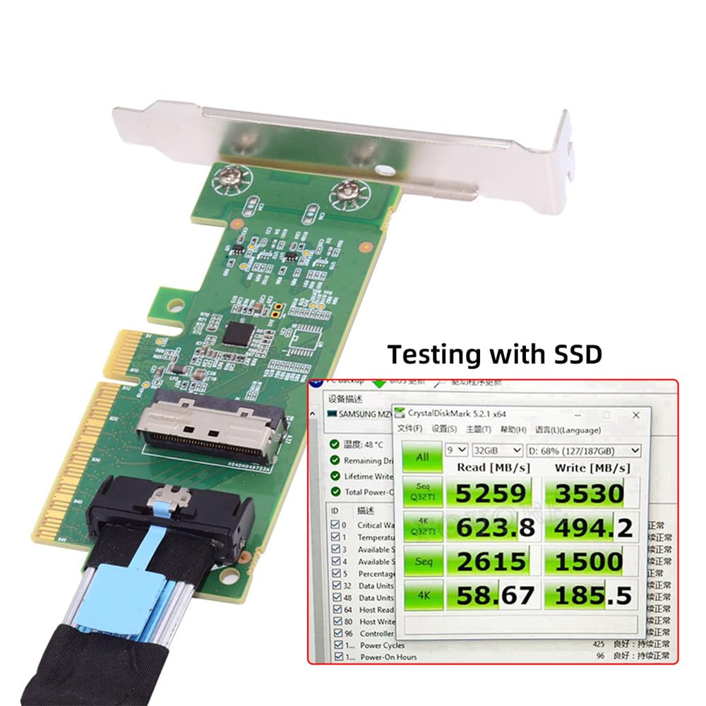 cablecc PCIE5.0 PCI-Express 8x zu MCIO 8i Mini Cool Edge IO SFF-TA-1016 VROC Mainboard SSD Grafikkar