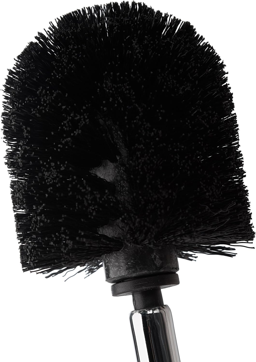 Relaxdays, Toilettenbürste u. Bürstenhalter, HxBxT 66 x 20 x 13 cm, schwarz-Silber WC Garnitur mit T