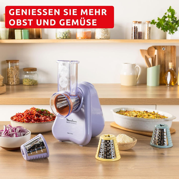 Moulinex Fresh Express Elektrische Gemüsereibe, Direktserviersystem, 4-in-1, zerkleinern-schneiden-r