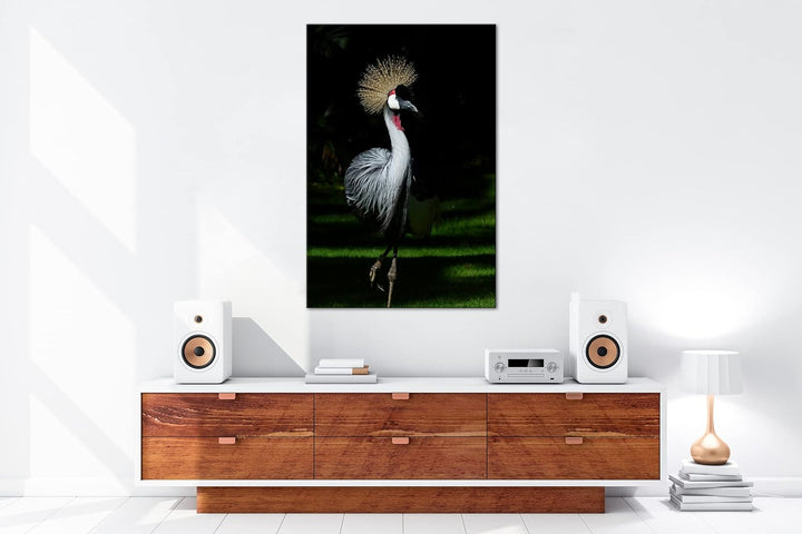 deyoli edler Kranich Format: 80x60 als Leinwand, Motiv fertig gerahmt auf Echtholzrahmen, Hochwertig