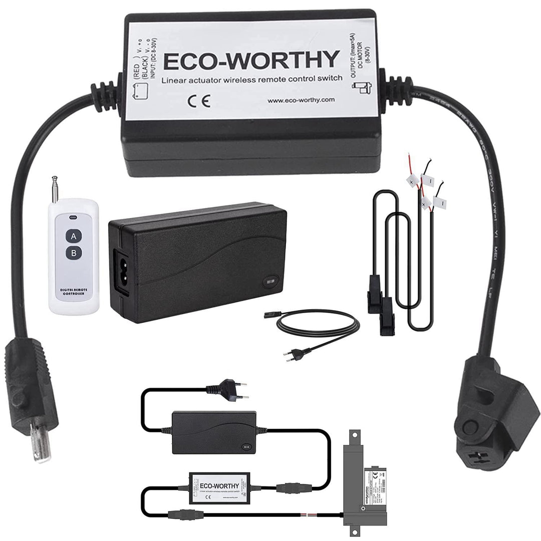 DCHOUSE Linearaktuator-Controller DC8-30V 5A Drahtloses Fernbedienungs-Motorsteuerungs-Kit mit 12V A