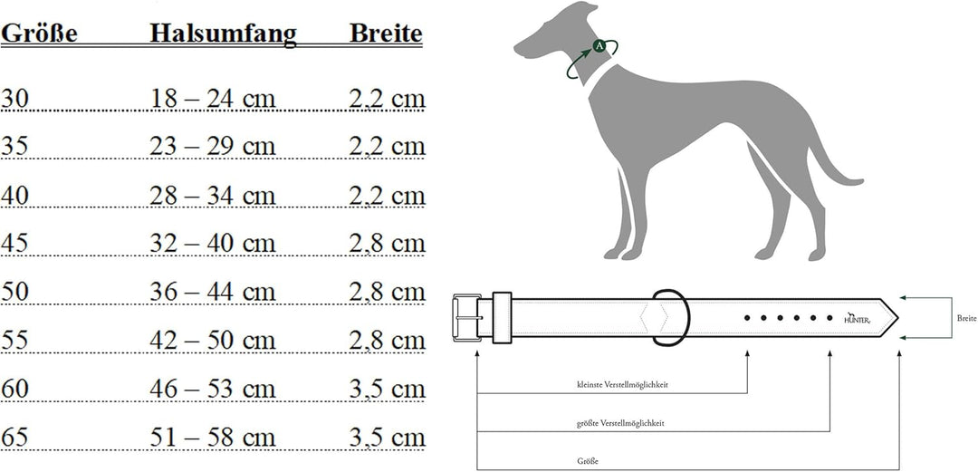 HUNTER SOFTIE Hundehalsband, Kunstleder, samtig, pflegeleicht, 30 (XXS-XS), beige, 30 (XXS-XS)