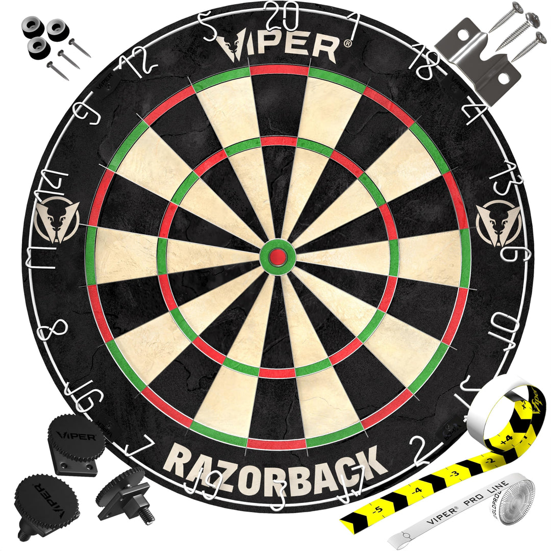 Viper Razorback Spitze aus Sisal/Bristle Dartscheibe mit frei von Klammern sind Spider