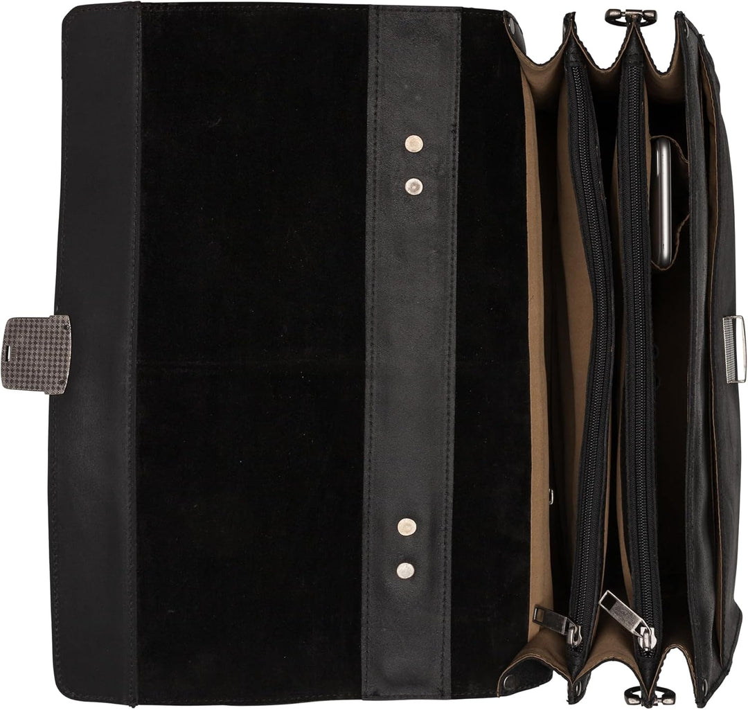 Burkely Vintage Dean - Aktentasche 38 cm Schwarz, Schwarz