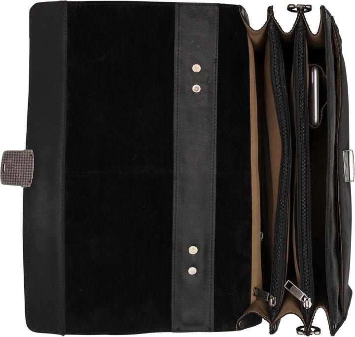 Burkely Vintage Dean - Aktentasche 38 cm Schwarz, Schwarz