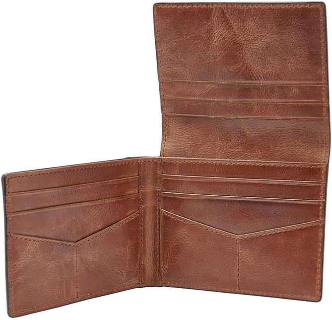 Fossil Brieftasche für Männer Derrick, 100% Leder Bifold braun 10,16 cm L x 1,9 cm B x 8,3 cm H ML37