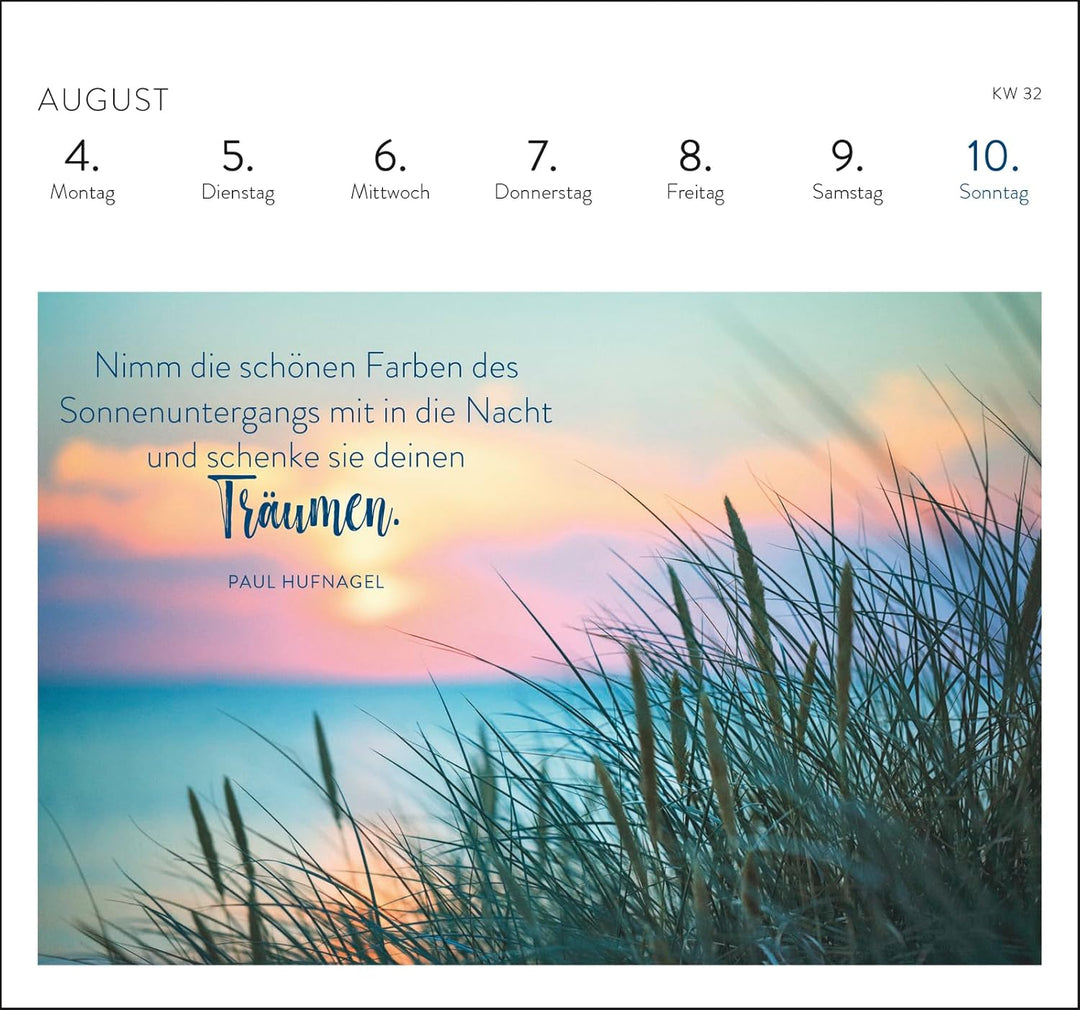 Postkartenkalender 2025: Träume vom Meer: Wochenkalender zum Aufstellen, Tischkalender mit Spiralbin