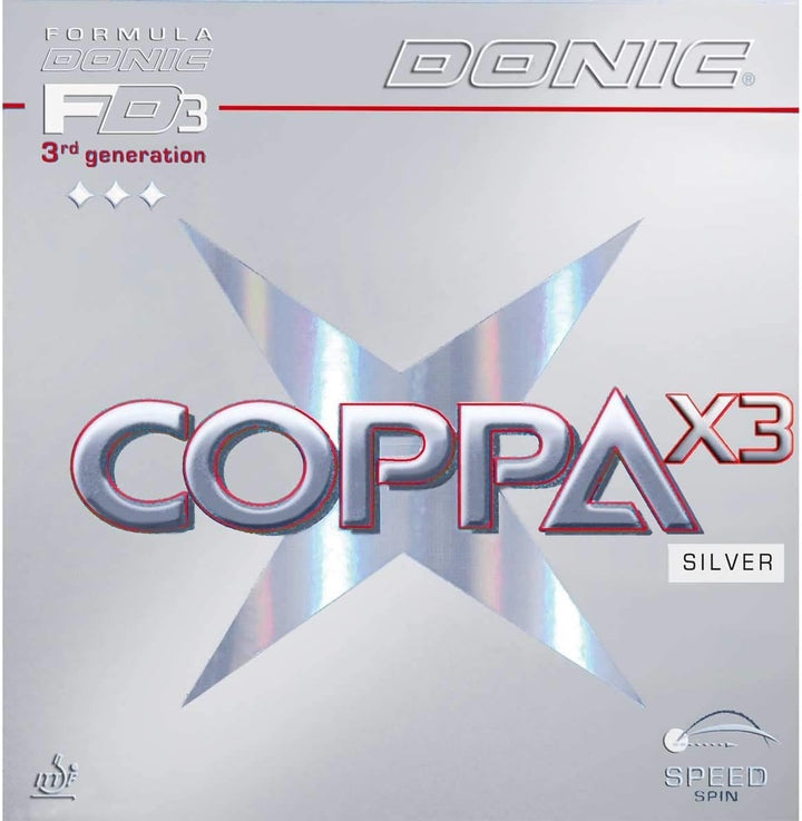 DONIC Belag Coppa X3 Silver Schwarz 1,8 mm, Schwarz 1,8 mm