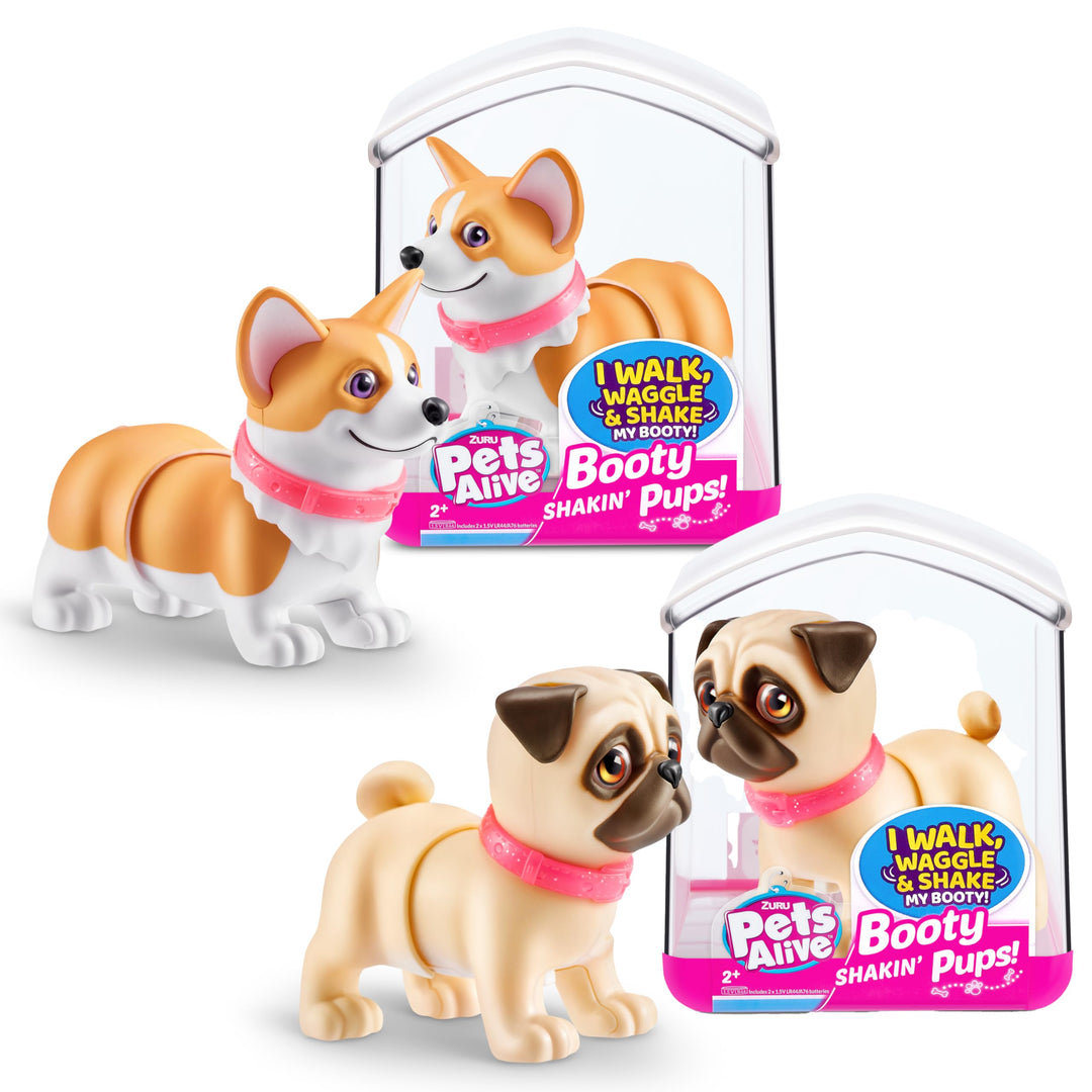 Booty Shakin Pups Mops und Corgi, Mops und Corgi