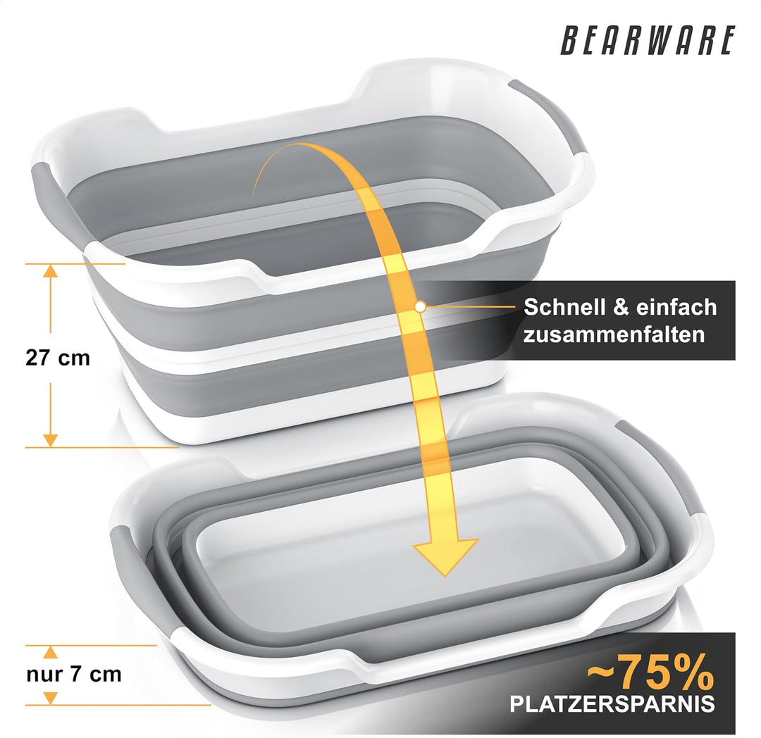 Bearware - Wäschekorb faltbar - 26 Liter - zusammenklappbarer Aufbewahrungskorb - Wanne Aufbewahrung