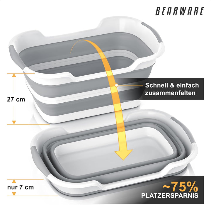 Bearware - Wäschekorb faltbar - 26 Liter - zusammenklappbarer Aufbewahrungskorb - Wanne Aufbewahrung