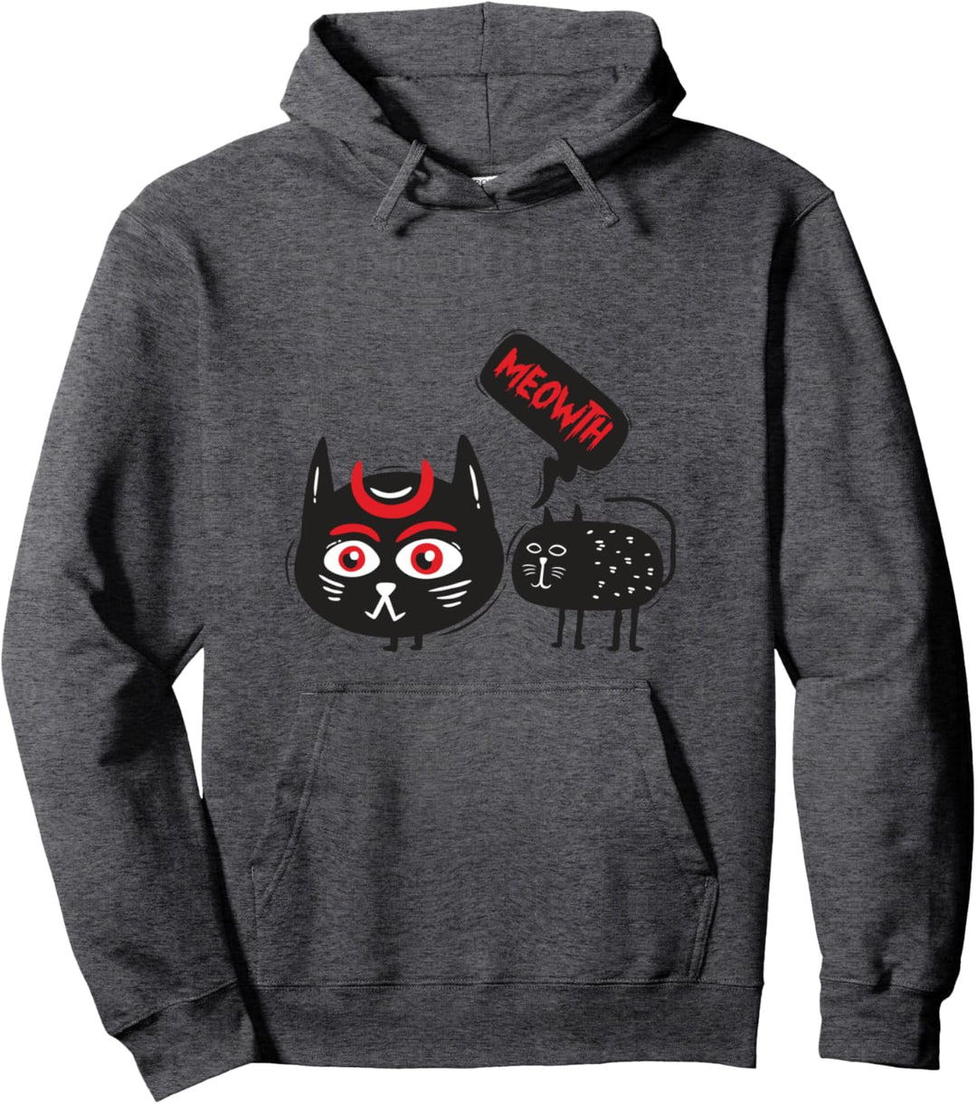 Lustige Schwarze Katzen Meowth Geschenk Halloween Pullover Hoodie