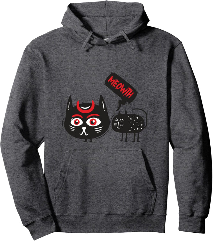 Lustige Schwarze Katzen Meowth Geschenk Halloween Pullover Hoodie