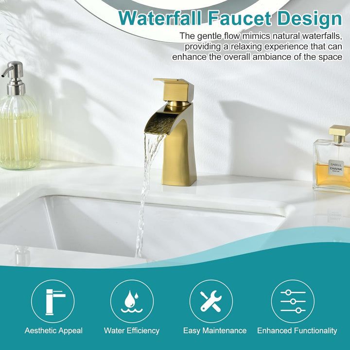 Waschtischarmaturen, Wasserfall-Armaturen für Waschbecken, quadratisch, modern, Garderobenarmatur, E