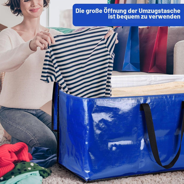 4er-Pack Extra Grosse, Strapazierfähige Aufbewahrungsboxen mit Deckeln, Grosse Starke Umzugskartons,