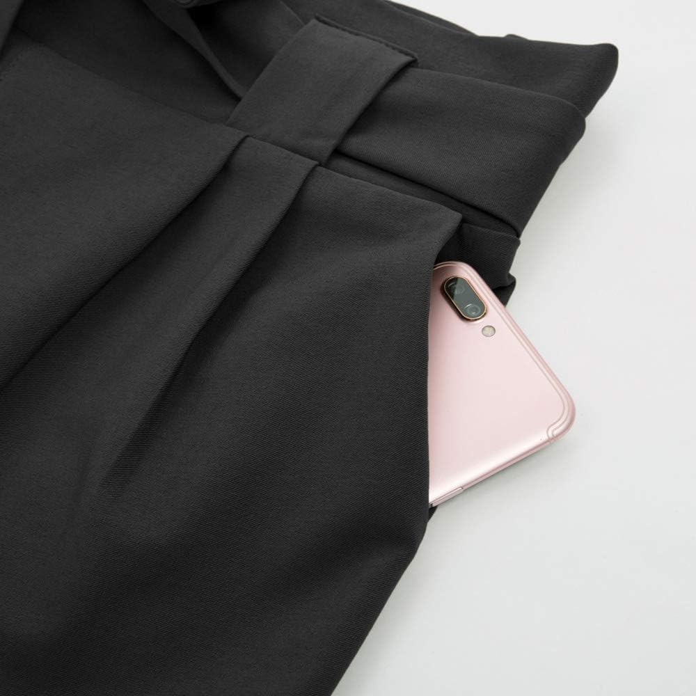 Grace Karin Damen Bleistifthose Elastischer Bund Bow-Knot Mode Slim Fit M Schwarz, M Schwarz