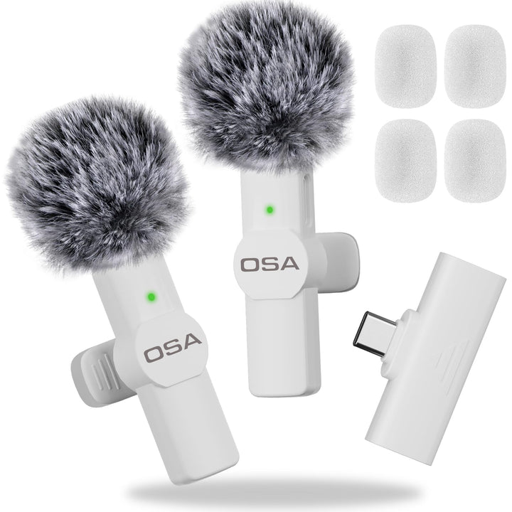 OSA USB-C Wireless Lavalier Mikrofon für iPhone 15 Serie/Android/Type-C Smartphone Laptop, Kabellose