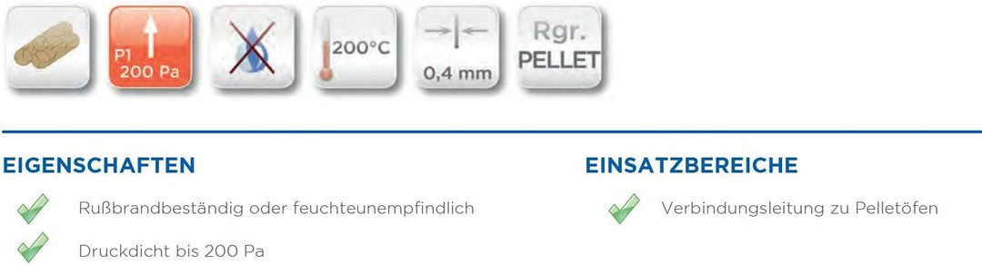 Pelletofen Winkelrohr/Winkel/Bogen 90 Grad starr aus Edelstahl mit innenliegender Dichtung, Durchmes