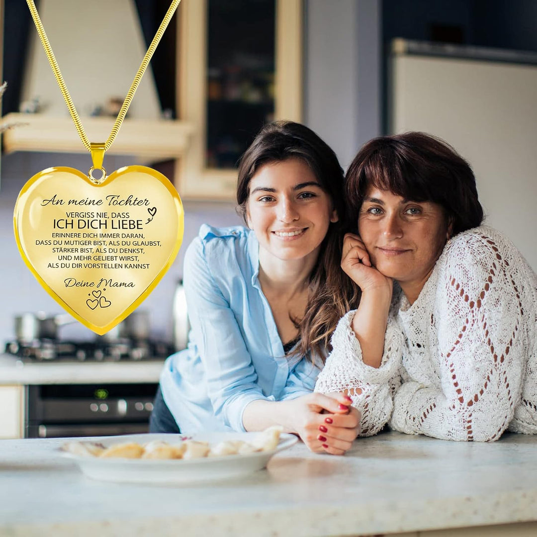HAYOUWAY Geschenke für Frauen Tochter Mädchen Kette Herz Halskette für Damen, Mutter An Meine Tochte