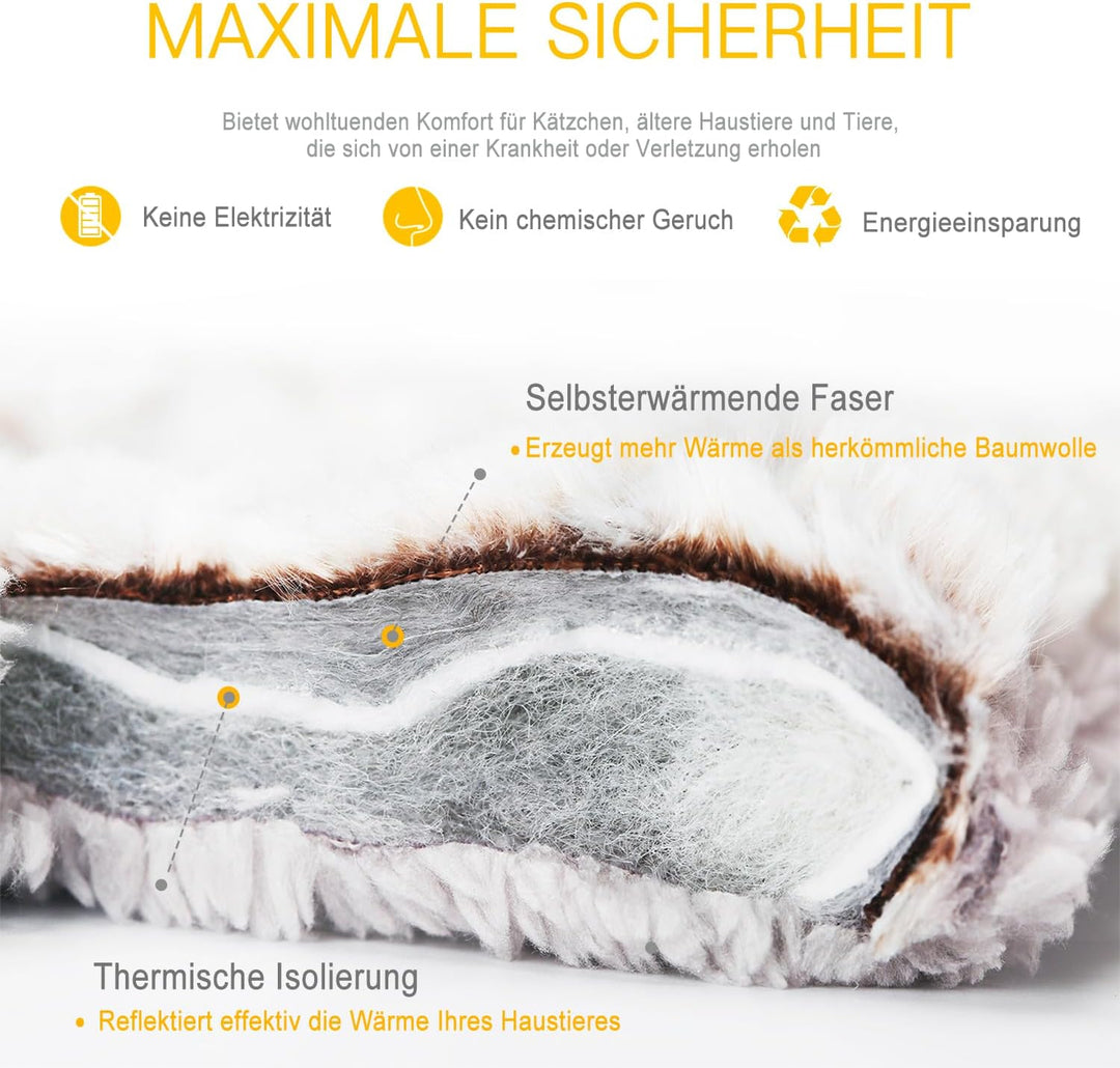 Mora Pets Katzendecke Selbstheizende Decke Katze Heizdecke für Katze Wärmedecke Katze Selbstwärmende