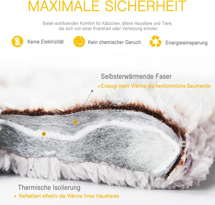 Mora Pets Katzendecke Selbstheizende Decke Katze Heizdecke für Katze Wärmedecke Katze Selbstwärmende