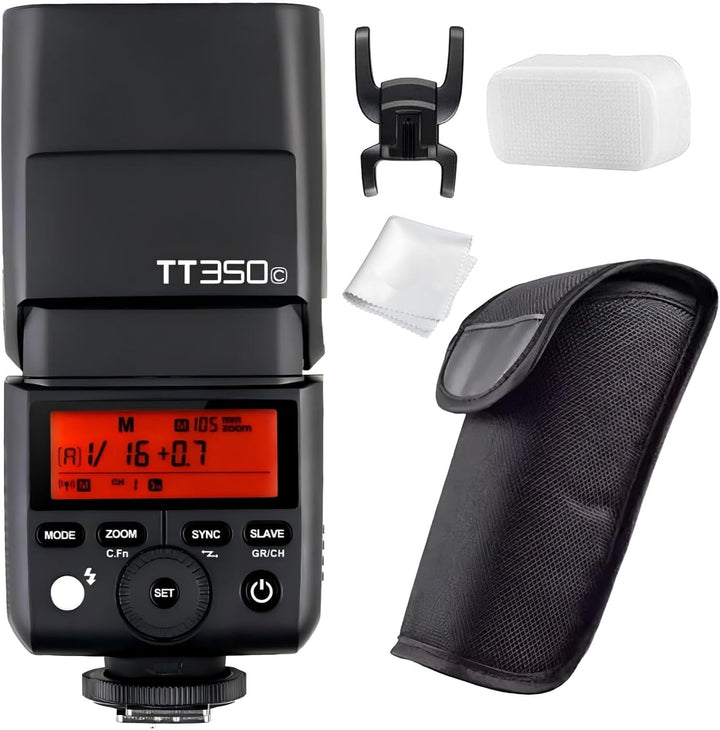 GODOX Blitzgerät TT350C Systemblitzgerät für Canon Kameras, Schwarz