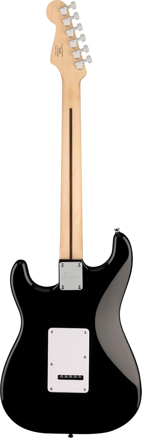 Squier by Fender Sonic Stratocaster® E-Gitarre, Griffbrett aus Ahorn, weisses Schlagbrett, schwarz