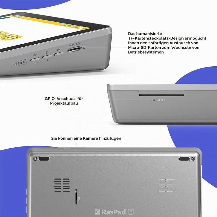 SUNFOUNDER RasPad 3.0 - EIN All-in-One für Raspberry Pi 4B Tablet mit 10,1" Touchscreen und integrie
