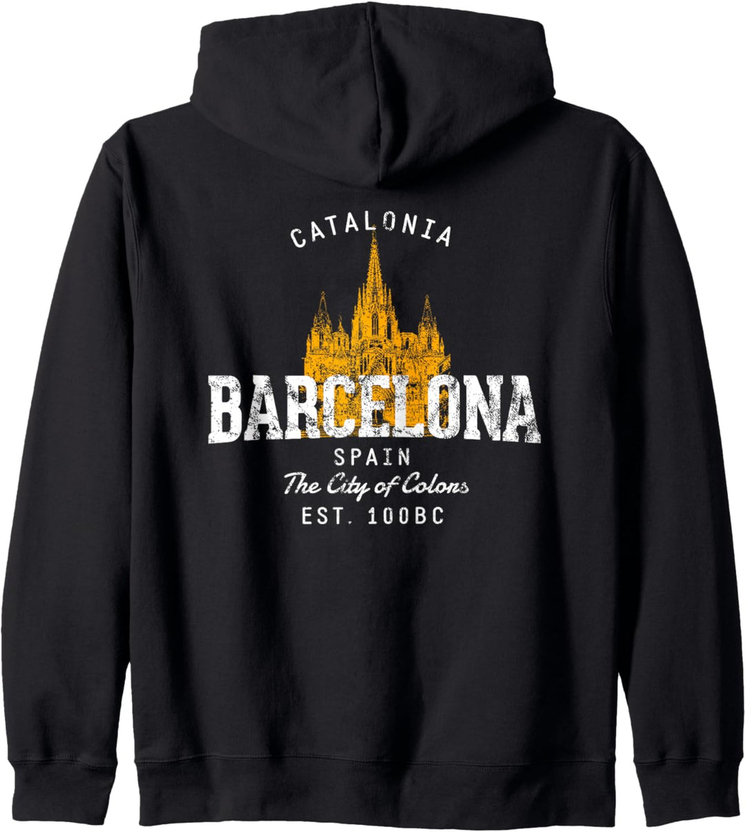 Spanien Urlaub Souvenir Vintage Barcelona Kapuzenjacke