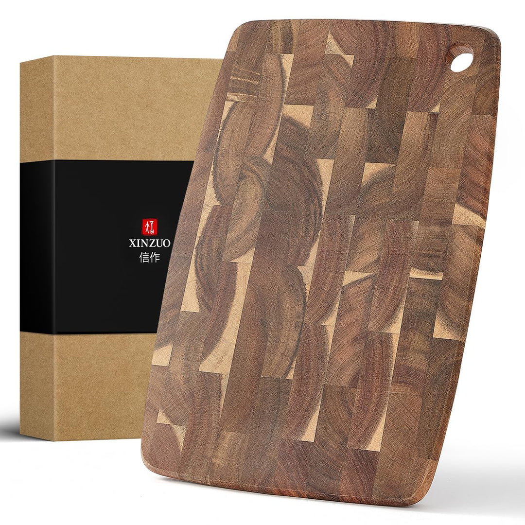 XINZUO Akazienholz Hirnholz-Schneidebrett 36 * 24 * 1,9cm Holzbrett Küche Hackbretter, Aufschnittbre
