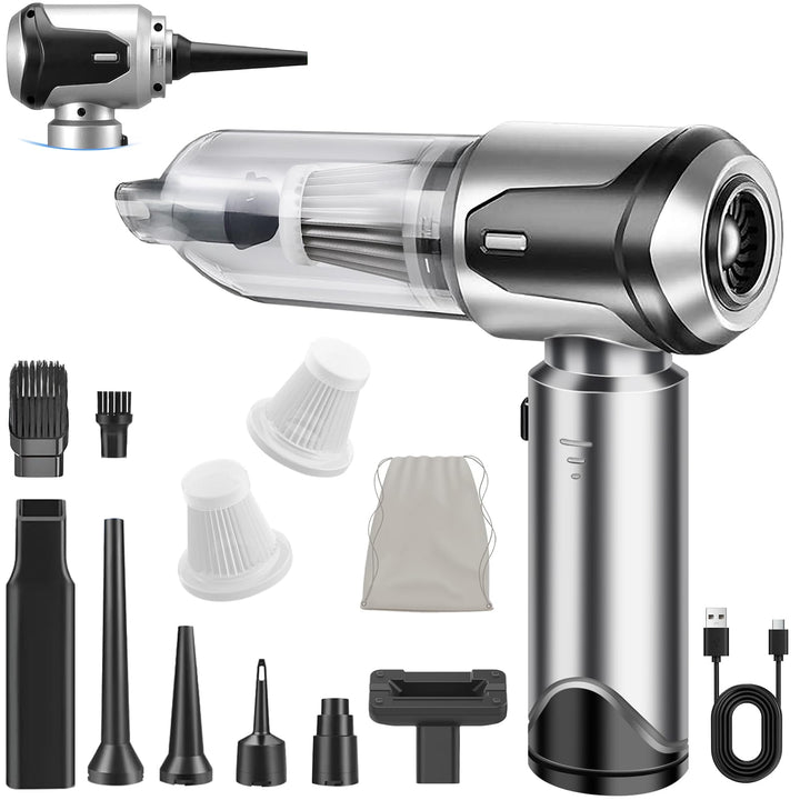 Handstaubsauger Akku Kabellos 25000Pa Mini Auto Staubsauger mit Bürstenloser Motor 4 in 1 Akku Staub
