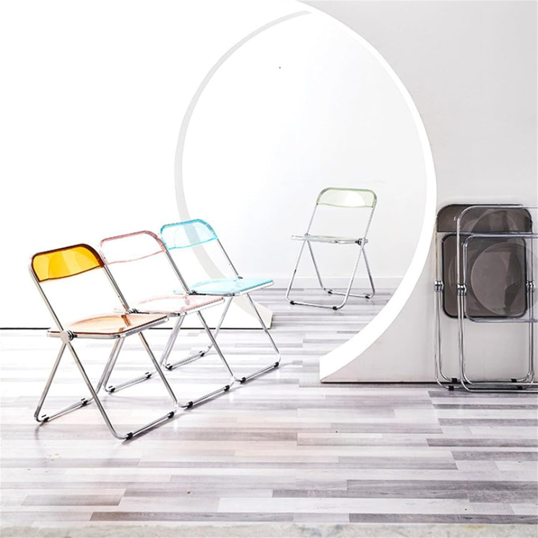 Homewell Esszimmerstühle 1er Set, Alek-Klappstühle mit Chromrahmen Stilvoll, Luxus Transparenter Kla