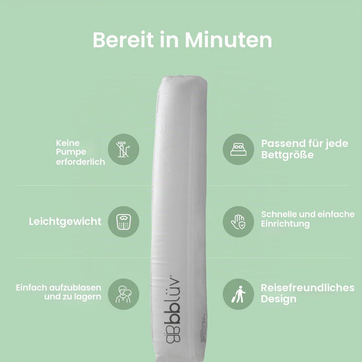 BBLUV B0193 Bettgitter für Kinder, 150 cm, universal, aufblasbar, einfach zu bedienen, auch für Reis