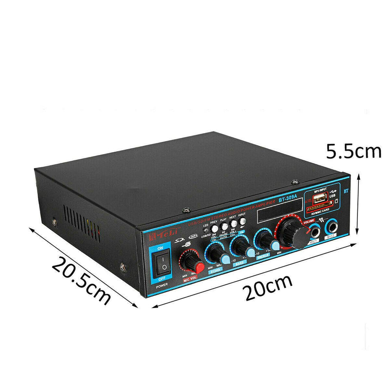 Bluetooth Empfänger 800W Verstärker Auto & Heim Endverstärker HiFi Stereo Audio Amplifier mit MP3/SD