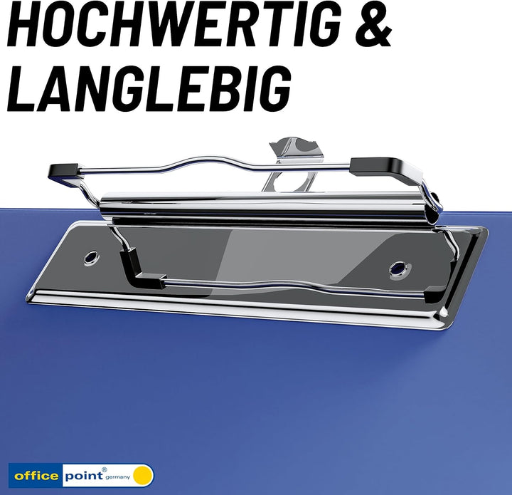 OFFICEPOINT Klemmbrettmappe Set A4 | 10 Stück | Aufklappbares Klemmbrett mit Innentasche | Kunststof