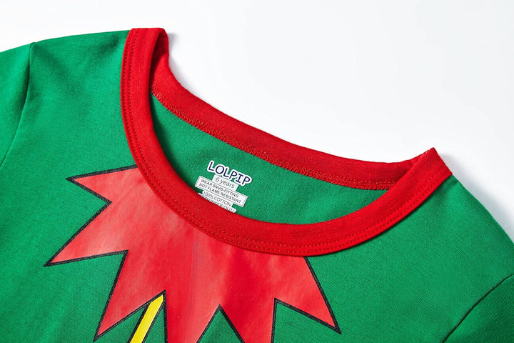 LOLPIP Jungen Pyjama Langarm 4-teilig Kleine Kinder Nachtwäsche Schlafanzug Set 2-14 Jahre Elf-grüne