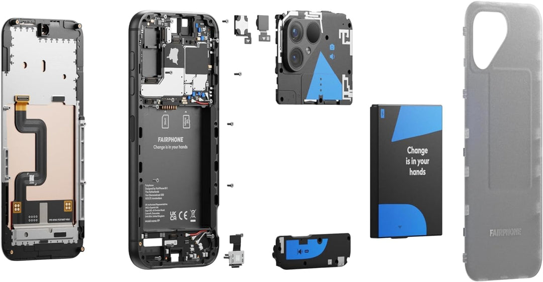 Fairphone 5 5G 256GB + 8GB RAM Dual SIM (Nano-SIM + eSIM) Android 13 Unlocked Smartphone (Transparen